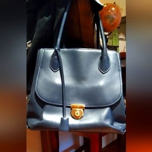 Salvatore Ferragamo Leather Fiamma North/South Tote